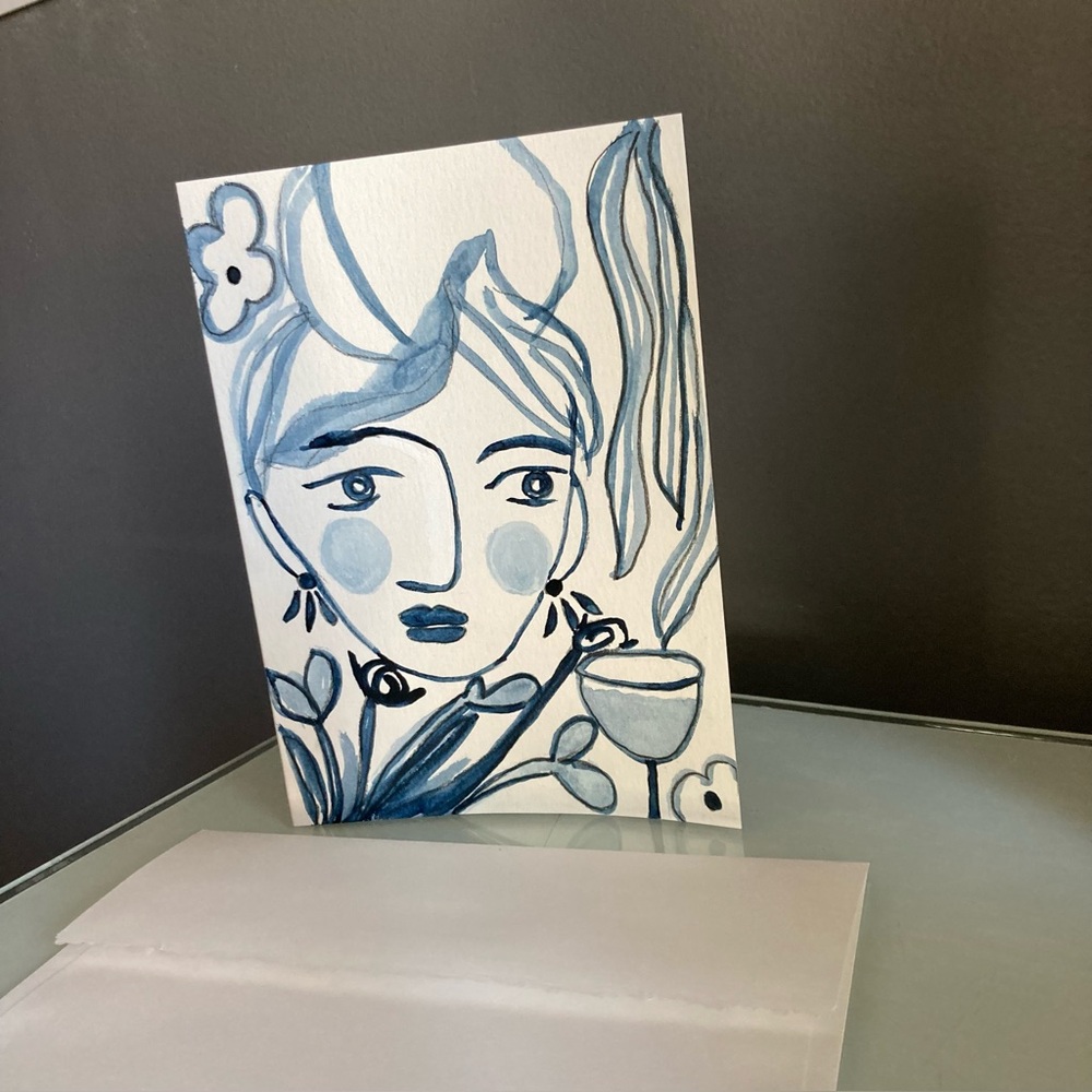 Hand Painted Watercolor Frame-able Greeting Card
